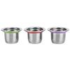 3Pcs/Set Coffee Capsule Reusable Pod Stainless Steel Refillable Filter 30x22x20mm Fit for Nespresso