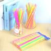 100-1000PCS Multicolor Kunststof Straws Pajitas Straw Wholesale Flexible Disposable Straw