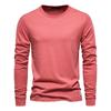 TrendHub Solid Color Cotton T Shirt Men Casual O-neck Long Sleeved Mens Tshirts Spring Autumn High Quality Basic T-shirt Male