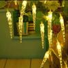 Outdoor Waterproof LED Solar Icicle String Lights - No Wiring Needed, Perfect for Christmas, Courtyard, and Garden Decoration.