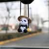 Car Pendant Cute Panda Swing Auto Rearview Mirror Hanging Ornaments Cartoon Decor Auto Accessories