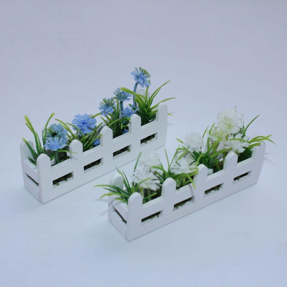 1:12 Scale Miniature Potted Plants Lifelike Artificial Doll Plants Fake Daisy  Children
