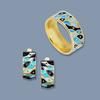 Literature and Art Retro Exotic National Style Jewelry Set Exquisite Fashion Personality Color Enamel Ring Earrings