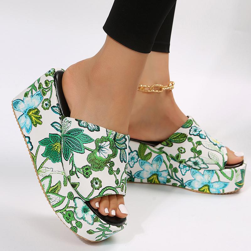 Women's Beach Slippers 2024 Summer Fashion Bohemia Wedges Slippers for Women Platform High-heeled Slippers Women Shoes for 2024