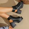 Ladies Shoes 2025 Sexy Peep Toe Women's Sandals Fashion Chunky Heel Platform Shoes Summer Casual Comfortable Women Sandals Boots
