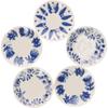 Yamaka Shoten Yamaka MOOMIN Moomin Plate 5 Piece Tableware Set Scandinavian Miscellaneous Goods Day Present Made In Japan "Blue Flora" 13.5cm Mother's