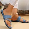 Shoes for Women High Quality Summer Women's Slippers Solid Color Casual Low-heeled Set of Toes Open Toe Zapatillas De Mujer