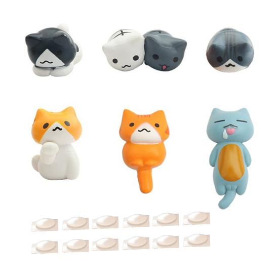 Мини-статуэтки кошек, украшение для приборной панели автомобиля, набор для декора с наклейками на заднюю часть, забавные украшения для зеркала заднего вида автомобиля, фигурки котят