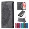 Embossed Totem Strong Magnetic Wallet Case with Card Slot for iPhone OPPO VIVO Goolge Huawei Moto Nokia Sony OnePlus Stand Flip Matte Leather Cover