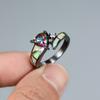 European and American Creative Design Colorful Triangle Ring Ins Style Fashion Zircon Tail Ring