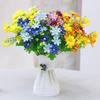 2 Pcs Artificial Daisies Bunch Realistic Faux Flowers Shrubs Plastic Greenery All-Season Fake