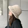 Faux Fur Winter Bucket Hat Women Korean Thickened Warm Wool Hats Bob LADY Panama Outdoor Hiking Fisherman Hat