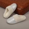 Imitation Fur Shiny Leather Cotton Slippers for Men and Women In Autumn and Winter, Anti Slip, Warm and Thick Fur Confinement Shoes, Bedroom Slippers