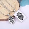 2Pcs Creative Heart Shape Splicing Pendant Couple Necklace Lover Jewelry Gift