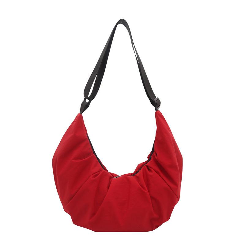 Korean Version Diagonal Span Bag Harajuku Large Capacity Shoulder Shoulder Unisex Dumpling Bag Crescent Nylon Underarm Shoulder Bag
