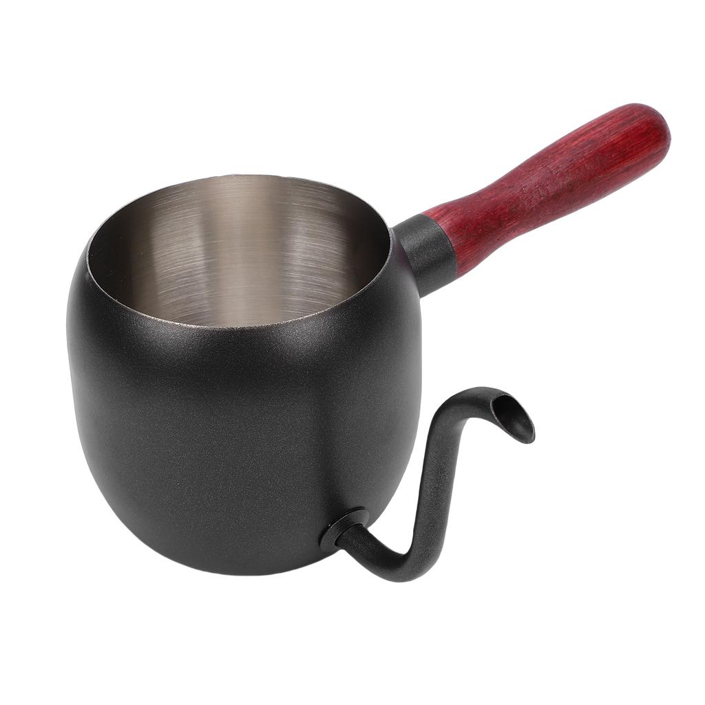 Pour Over Coffee Kettle 500ml 304 Stainless Steel Gooseneck Spout Coffee Drip Teapot with Wood Handle for Camping