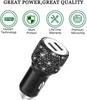Dual USB Car Charger Bling Bling Handmade Rhinestones Crystal Car Decorations for Fast Charging Car Decors for iPhone/Samsung