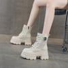 Thick-soled Hollow Martin Boots 2025 Summer New Hollow Breathable Mesh Boots Punching Hole Martin Boots Heightening Women's Boots