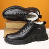 Winter Men's High-top Velvet Cotton Shoes Warm and Thickened Windproof Leather Shoes Thick-soled Labor Protection Shoes Outdoor Men's Cotton Shoes