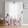 Thanksgiving Autumn Wild Flowers Voile Curtains For Bedroom Tulle Window Curtain For Living Room Sheer Curtains Blinds Drapes