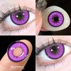 Eyeshare Colored Contact Lenses Cosplay Anime Character Eye Makeup Lenses Red Halloween Carnival Night Contact Lenses Purple Beauty Soft Lenses 1 Pair