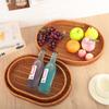 New Handwoven Food Plate Ellipse Shape Solid Storage Tray Plastic Rattan Serving Plate Storage Fruit Vegetable Cake