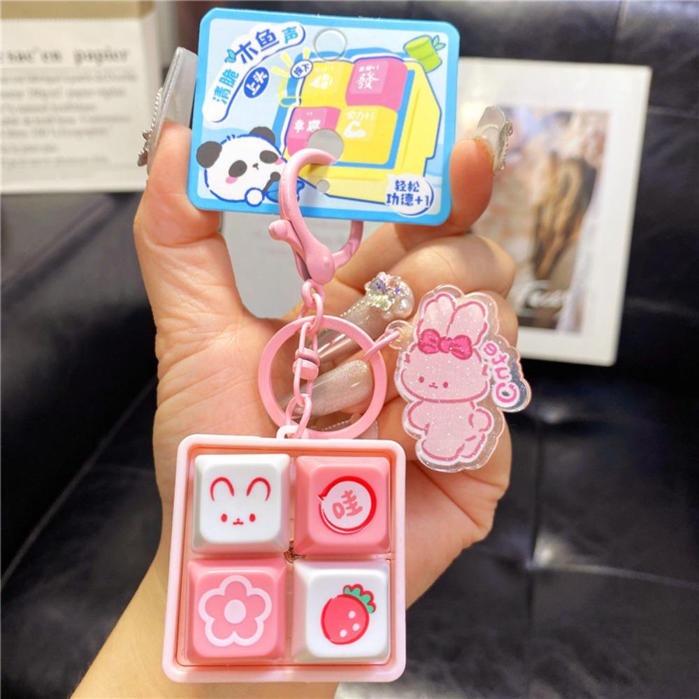 Luminous Mechanical Keyboard Keychain Animal Fingertip Button Key Ring Fun Gifts