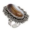 Gray Bostwana Agate Gemstone Handmade Silver Jewelry  "8"