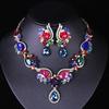 European and American Gemstone Jewelry Set: Fashion Bridal Necklace & Earrings for Women