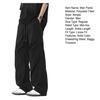 Men's Baggy Trousers Spring Summer Drawstring Waist Cargo Pants Solid Color Wide Leg Trousers