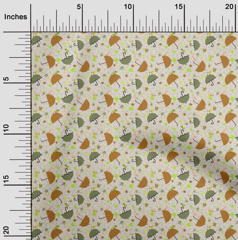 oneOone Cotton Poplin Beige Fabric Autumn Craft Projects Decor Fabric Printed By The Yard 42 Inch