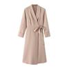 Women's Dresses Spring and Autumn Commuter Style Tie Belt Khaki Suit Dress