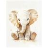 Poster Small Elephant In Minimalist Style Poster Small Elephant In Minimalist Style, 30X40 Cm, Dark Brown Wooden Frame, 230 Gsm Matte Paper