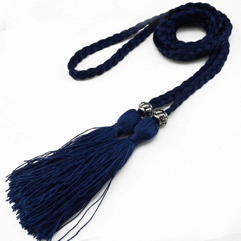 Women's Belt Woven Tassel Waist Strap Student Belt Thin Waist Chain Bow Rope Skirt Knotted Decorative Korean Style