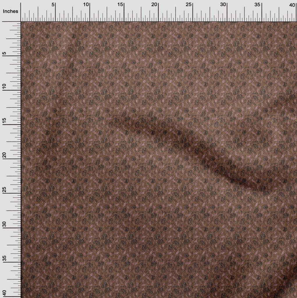 oneOone Cotton Flex Brown Fabric Batik Sewing Material Print Fabric By The Yard 40 Inch