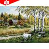 DIY Cross Stitch Diamond Painting Birch Forest Full Display Landscape Full Round Diamond Embroidery