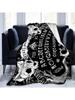 Cat Skulls Board Throw Blanket Witchy Premium Blanket Gothic Home Decor Goth Blanket Halloween Decor Blanket