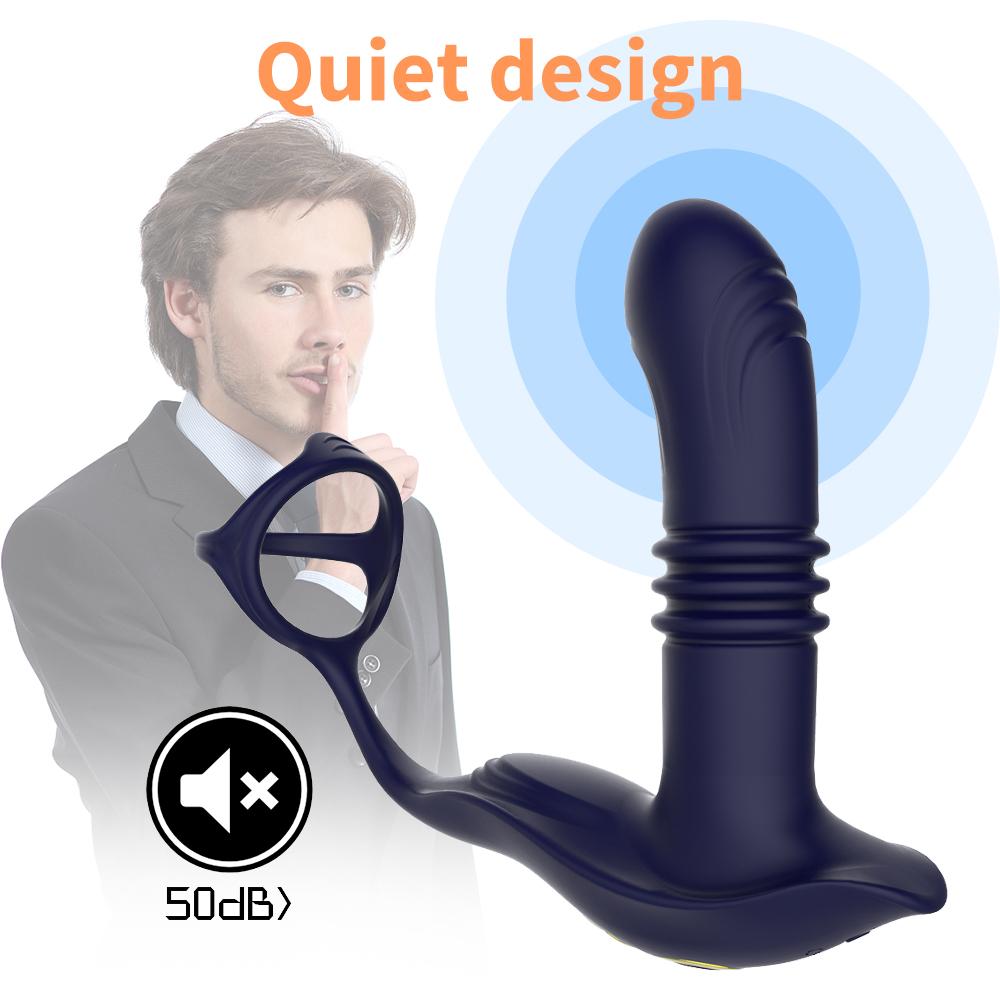 Male Prostate Massager Vibrator Telescopic Anal Plugs Penis Ring Butt Plug Vibrator Wireless Control Sex Toy for Men Masturbator