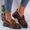 Leopard Print Loafers Women Shoes Designer Casual Suede Gommino Platform Women Shoes Autumn Large Size 43 Dress Chaussure Femme