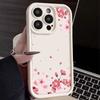 Soft TPU Silicone Phone Case For iPhone 15 16 14 Pro Max 11 12 13 Pro 16E XR 15 Plus Pink Peach Blossom Pattern Shockproof Cover