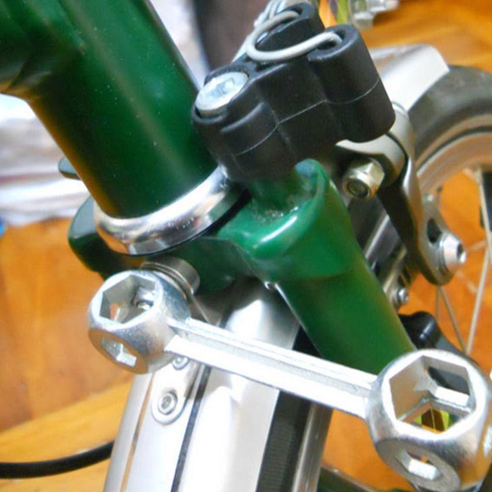 Zinc Alloy Hexagonal Bone Wrench 10-Hole Socket Wrench Durable Bicycle Wrench