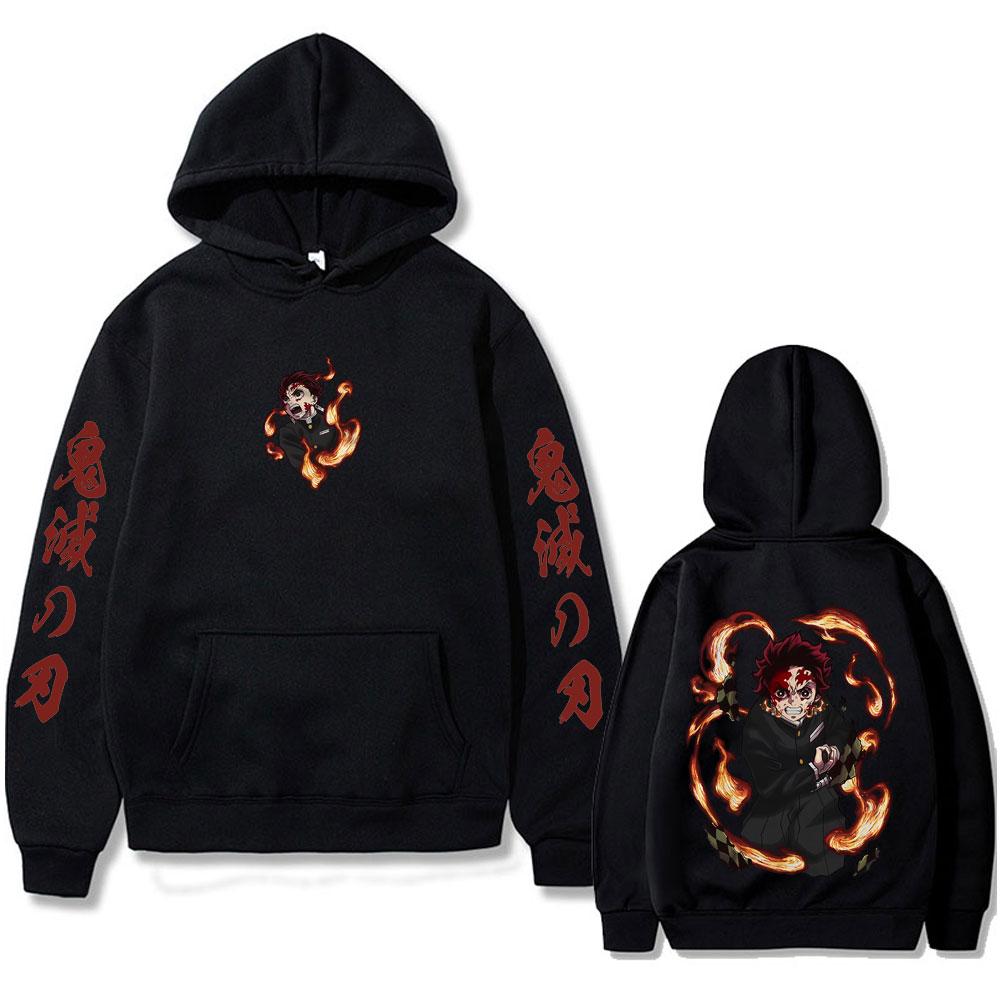 Anime Demon Slayer Kamado Tanjirou Graphic Hoodie Men Women Clothing Fashion Sweatshirt Male Vintage Oversized Hoodies