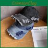 Letter Embroidery Unisex Waterwashed Denim Baseball Cap Peaked Cap For Daily Use