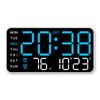 USB Powered LED Digital Wall Clock Voice Control Temperature Date Week Snooze Dual Alarm Clock DST Brightness Adjustment 12/24H