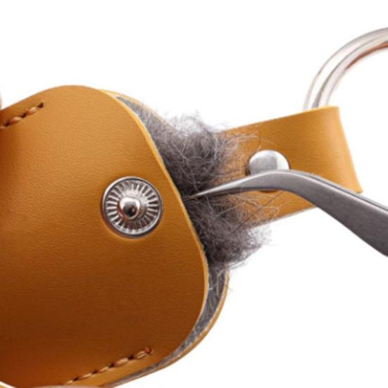 Pet Memorial Keychain Pendant with Hair Engraving Feature Dog Cat Claw Design Faux Leather Pet Hair Memorial Keychain