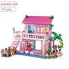 474PCS Friends City House Summer Holiday Seaside Villa Apartment Building Blocks Sets Figures DIY Toys for Kid Girls Christmas Gift
