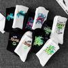 Graffiti Men's Mid-Tube Basketball Socks - Large, Black & White, Spring/Summer, Free Shipping