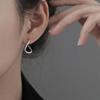 2025 New Korean Copper Color Hoop Earrings for Women Trend Vintage Geometric Irregular Dislocation Ear Studs Earring Zircon