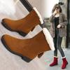 Winter New High Tube Warm High Top Suede Round Head Cotton Shoes Women's Snow Boots