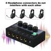 Headphone Amplifier Mixer 4 Channels Mono/Stereo Metal Stereo Headphone Amps Audio Amplifier